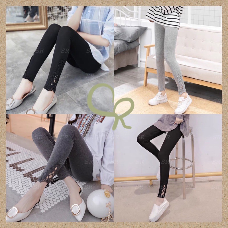 SR Legging Lace Panjang Import Brukat Cantik Fashion Softkatun Melar