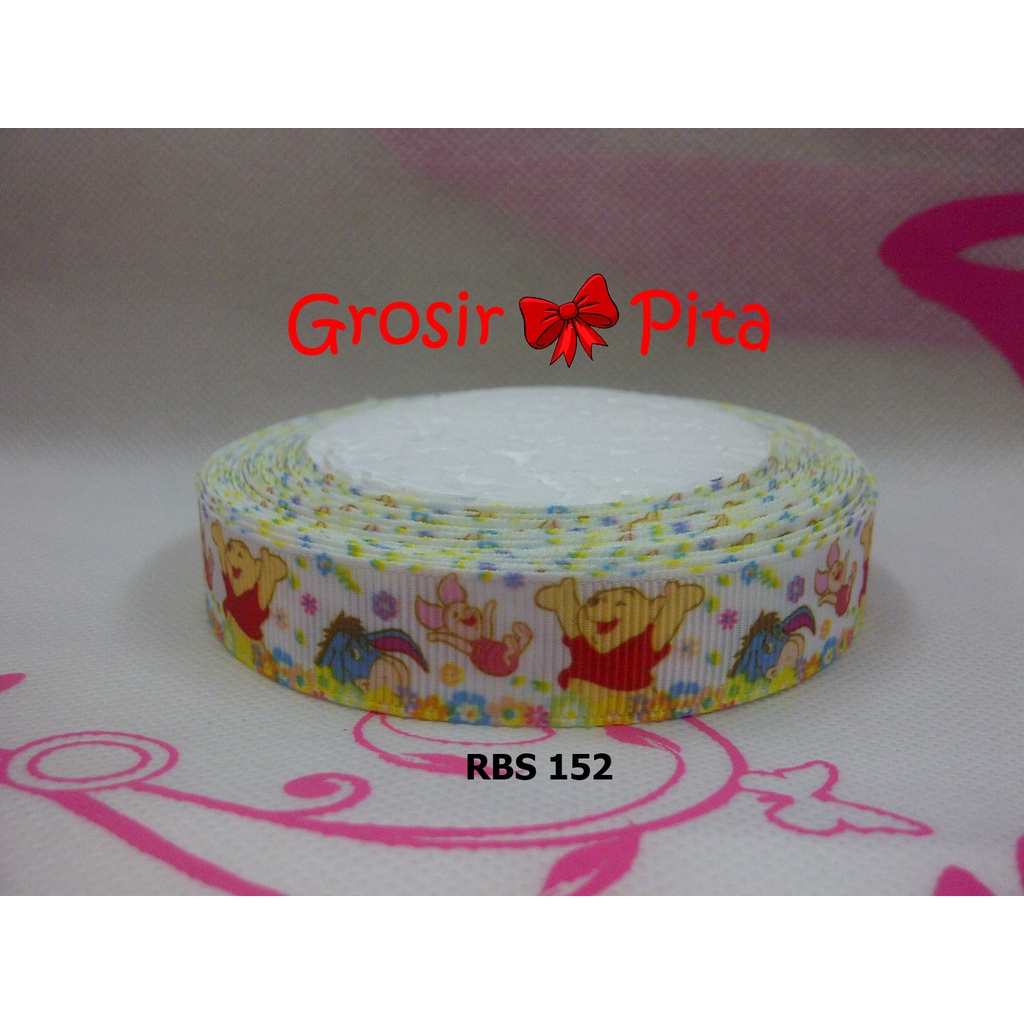 

(25 yard) Pita Grosgrain Motif Winnie The Pooh RBS 152 | Toko Bahan Craft | Grosir Pita