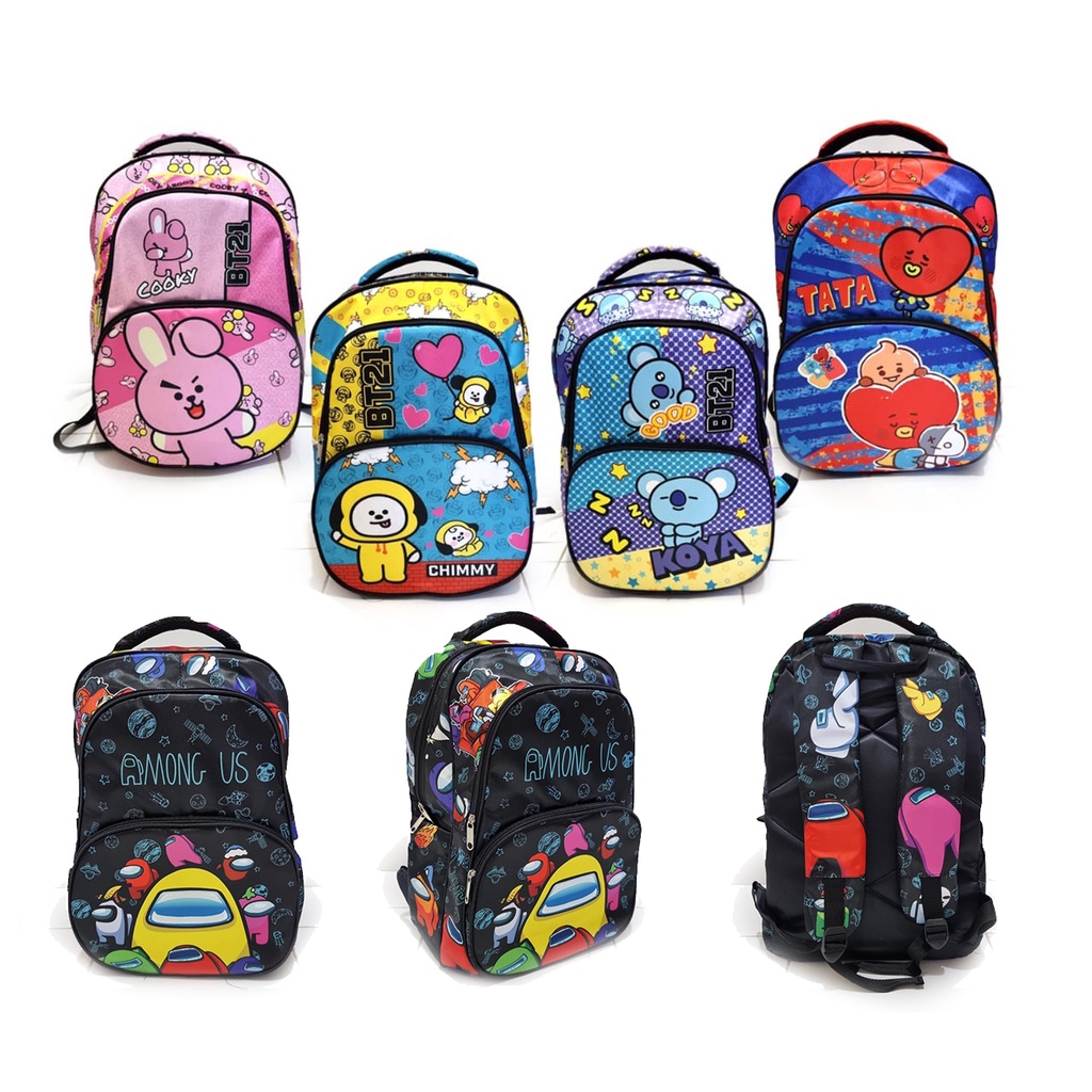 RANSEL BACKPACK SD / REMAJA GAMBAR KARTUN DINO DINO UKURAN BESAR - 17inch