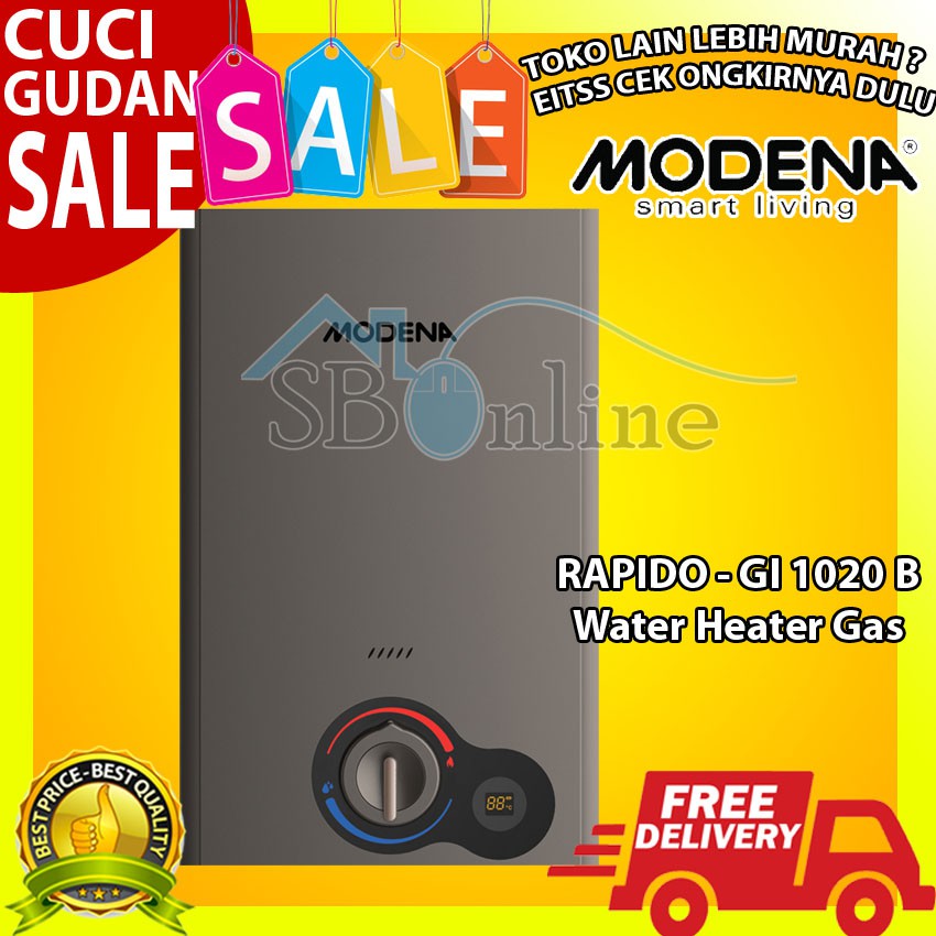 Modena GI 1020 B Water Heater Gas 10 Liter Per Menit