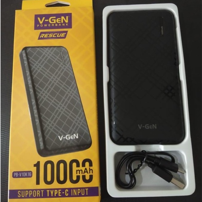 POWERBANK V-GEN RESCUE PB-V10K16 10.000 MAH TYPE C INPUT POWERBANK SLIM