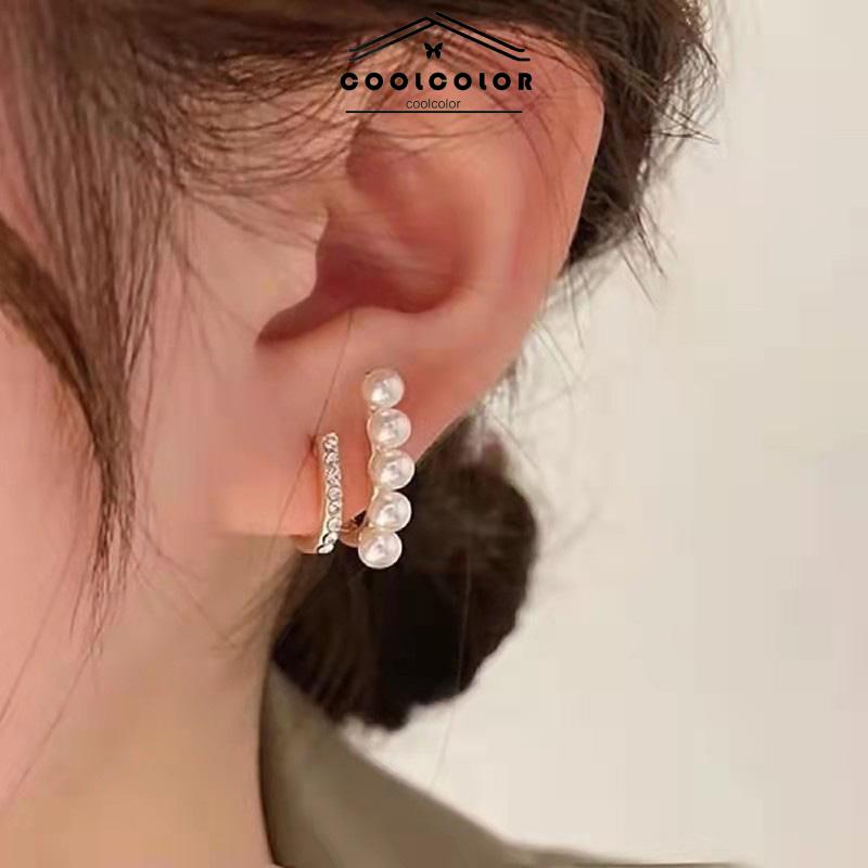 COD ❤️1 Sepasang Anting-anting mutiara perak S925 Anti karat Anti retro temperamen kelas atas Fashion Murah Impor Aksesoris