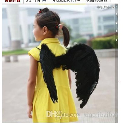 sayap malaikat bulu angsa cupid angel feather wing ukuran 30x 40 putih hitam