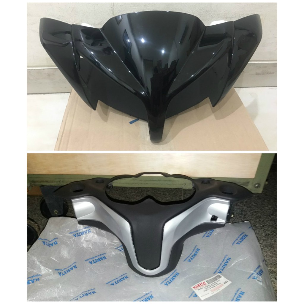 Narita - Batok Set Depan + Visor + Belakang Jupiter Z 2010 Robot Salib Hitam