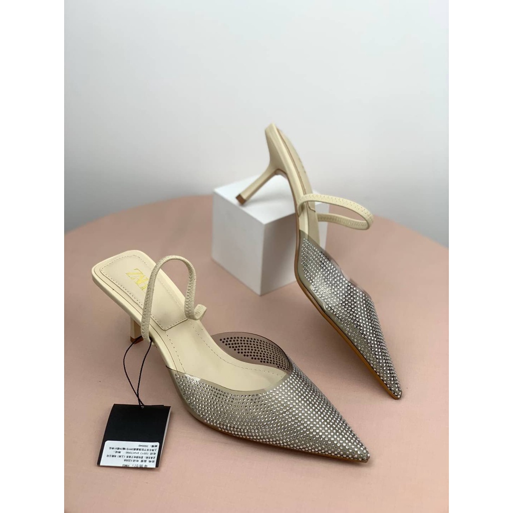 [7.7 Boombastis Sale⚡] - SEPATU WANITA ZS389 BLINK VYNIL MULES HEELS PREMIUM IMPORT