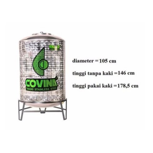 Tangki Air / Tandon Toren Stainless merk Covina tipe CT-1250 BK