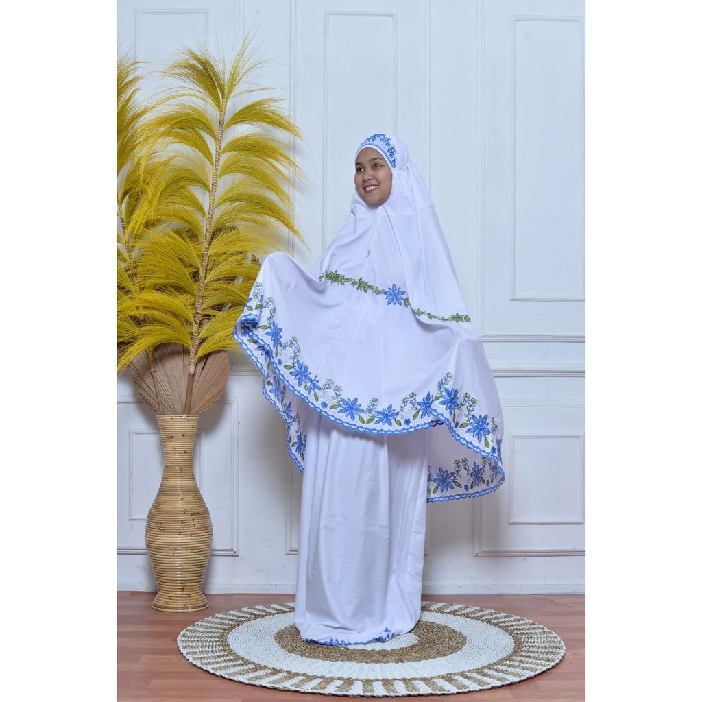 MUKENA BORDIR PADANG MOTIF "MATAHARI" WARNA KOMBINASI (mukena Pariaman, mukena Bukittinggi)