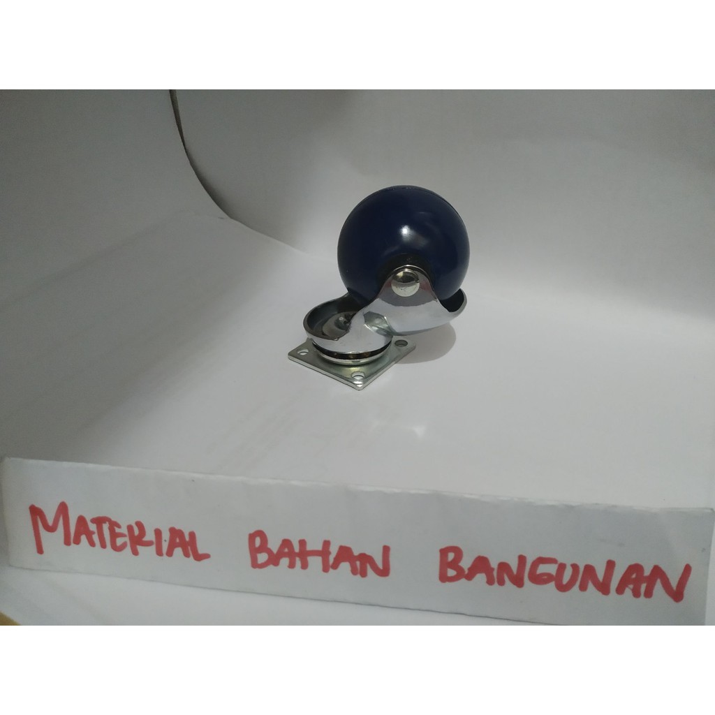 Roda Karet Bulat 2 inch Hidup Mini Kecil Abus TG Biru Ban Etalase Roda Karet Hidup Kecil DISKON10