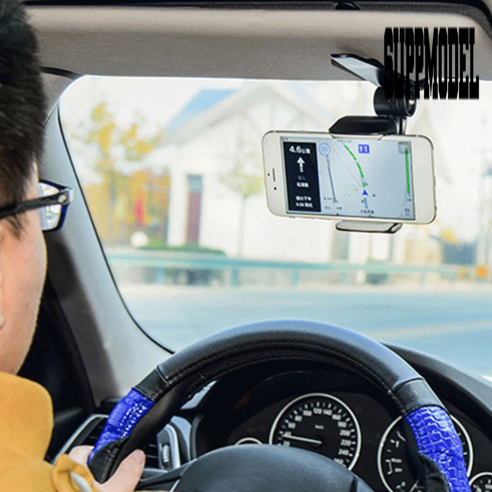 Bracket Klip Mount Sun Visor Mobil Holder Handphone / Navigasi Universal 170 ° Adjustable