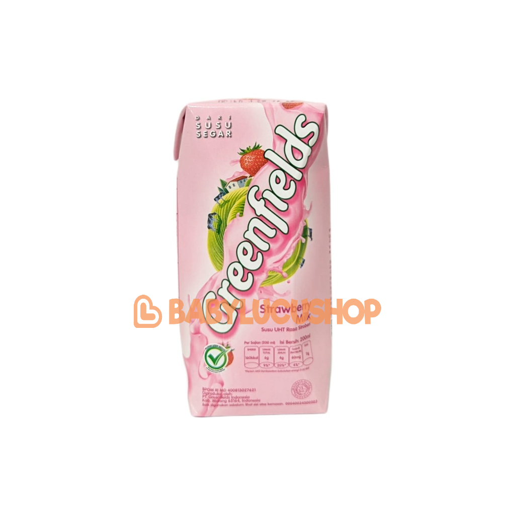 Susu Greenfields UHT 200ml Full Cream Cokelat Strawberry Milk Greenfield 1 PCS