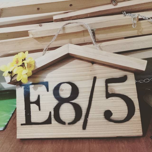 Nomor Rumah Dari Kayu JatiBelanda Wood