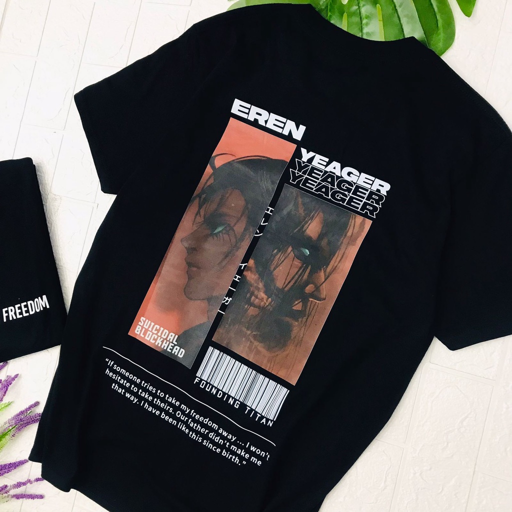 Tshirt Eren Yeager Founding Titan Anime Manga Attack One Titan Premium Unisex