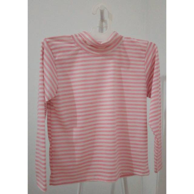 Baju Wanita Stripe Putih Panjang
