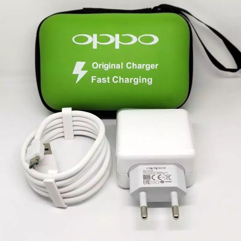 Charger Casan Oppo ORIGINAL Fast Charging Super VOOC 4A R15 R17 Bonus Dompet ORI Micro USB Cable