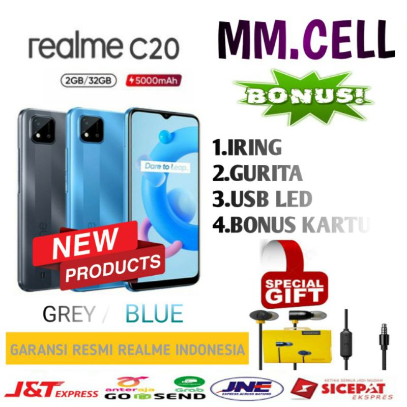 REALME C20 RAM 2/32 GB GARANSI RESMI REALME INDONESIA