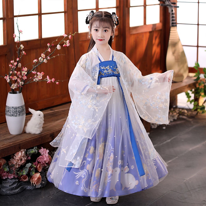 Children's Han Costume Girls' ancient costume super fairy elegant Chinese style autumn Tang Costume