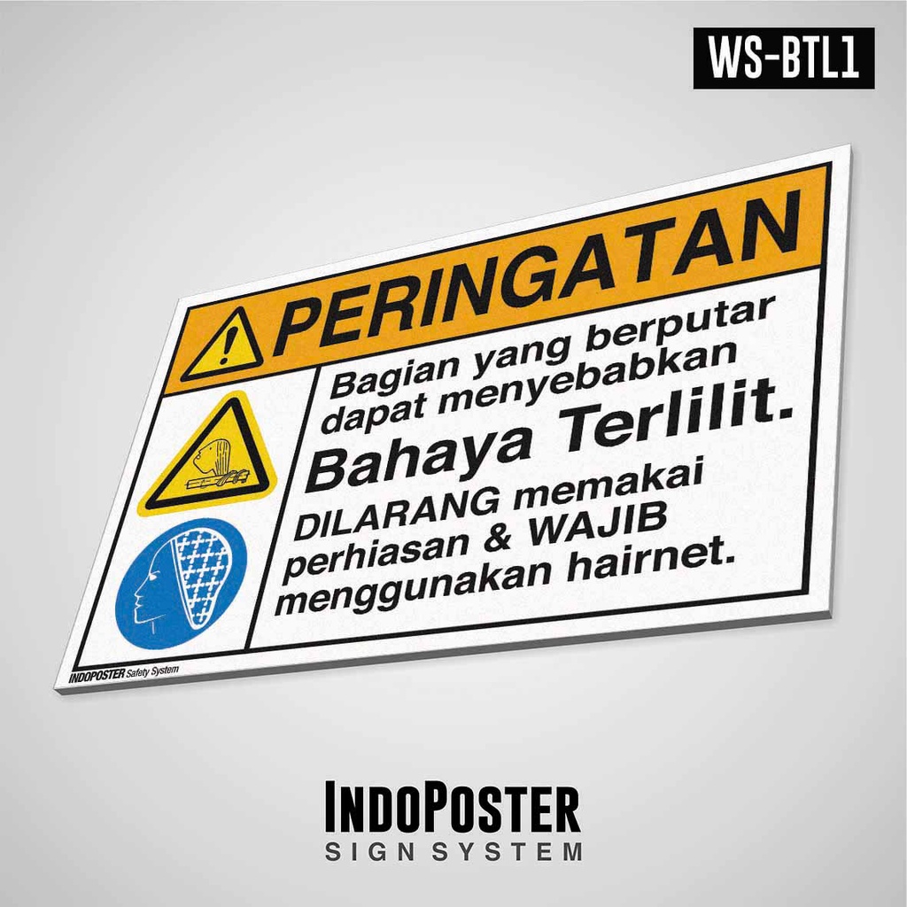 

Safety Sign Rambu K3 PVC ANSI Bahaya Terlilit Oleh Bagian Yang Berputar