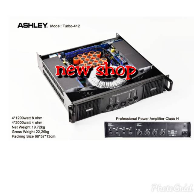 Power audio Ashley Turbo 412 original Ashley 4 channel