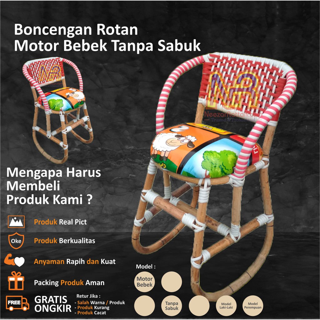 Jok Kursi Bonceng Boncengan Rotan Motor Bebek di depan Jok Kursi Bonceng Boncengan Rotan Motor Bebek di depan
