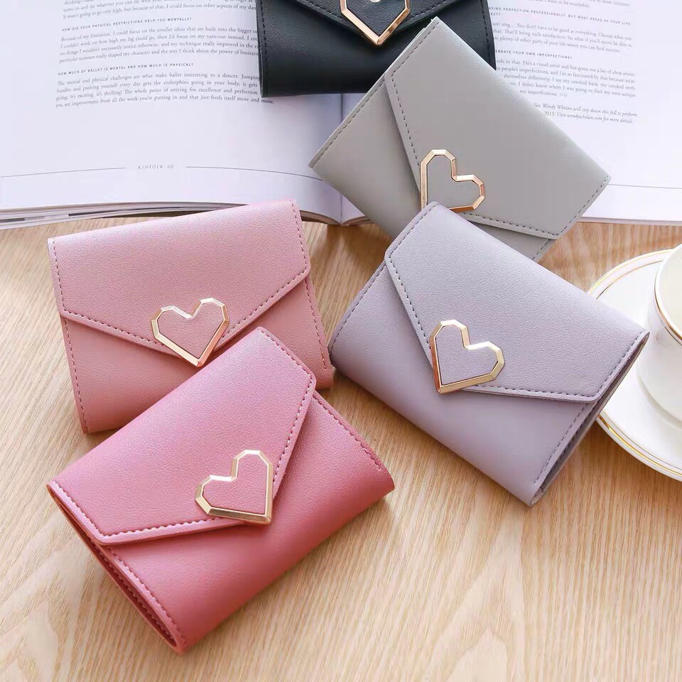 ♥TMALL88♥ Dompet Lipat Mini Wanita / Variasi Love / Style Korea