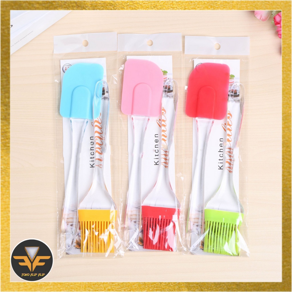 Kuas Mentega / Kue Silicone + Spatula Silicone Set Tahan Panas / Food Grade / BPA Free(High Quality)