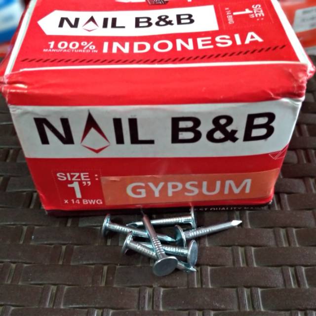 Paku Gypsum 1" Kepala Lebar Nail B&B 2.5cm Gipsum Gipsun Dos