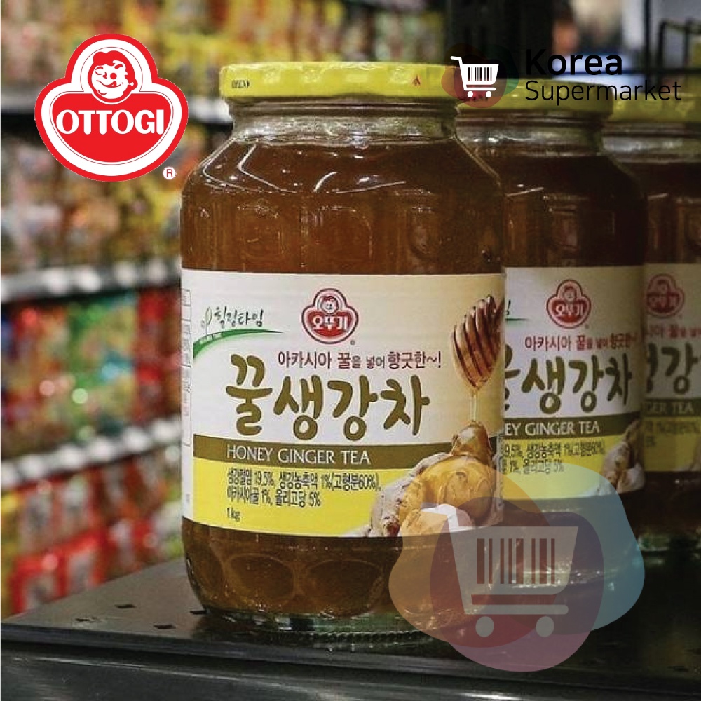 OTTOGI HONEY GINGER TEA 1kg (1000gr) / MINUMAN KESEHATAN TEH JAHE MADU ASLI KOREA