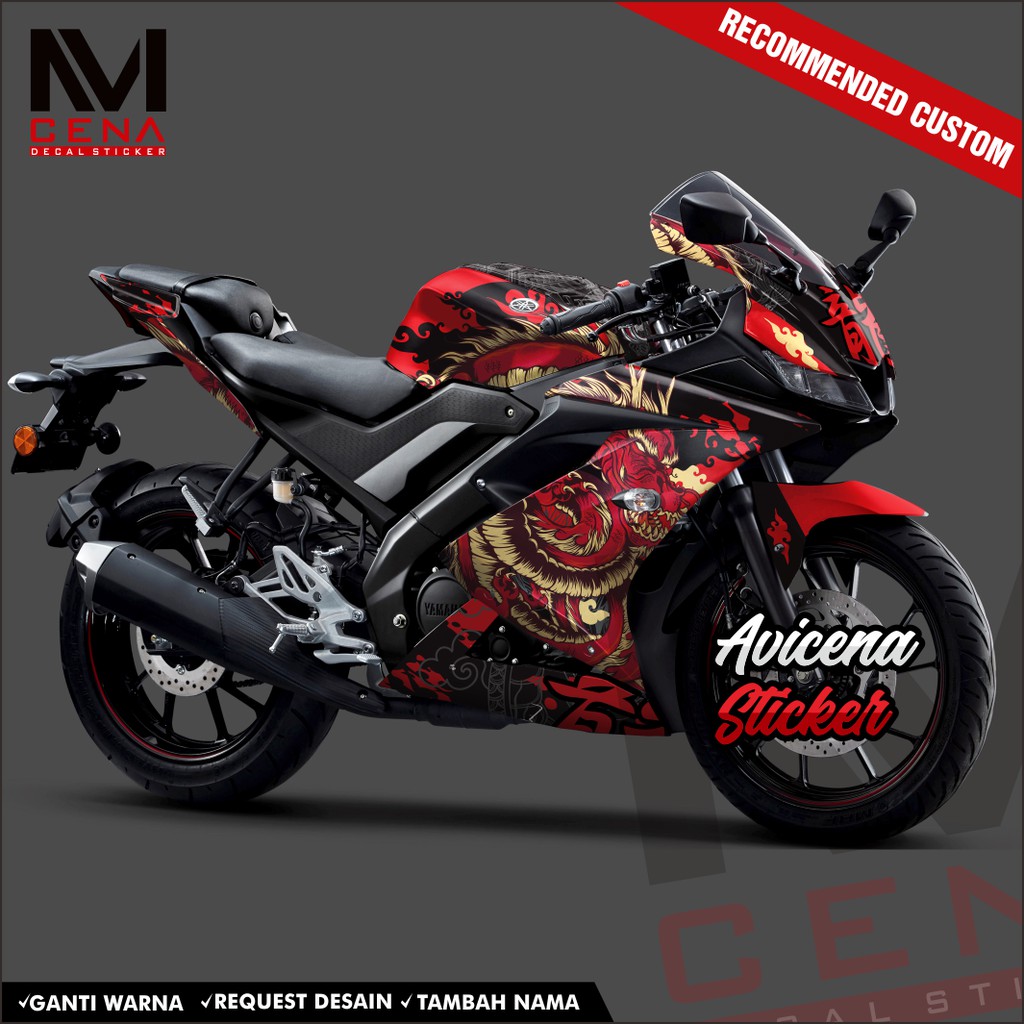 Sticker Decal R15 V3 Full Body Decal Sticker Yamaha R15 V3 Striping r15 v3 full body dragon