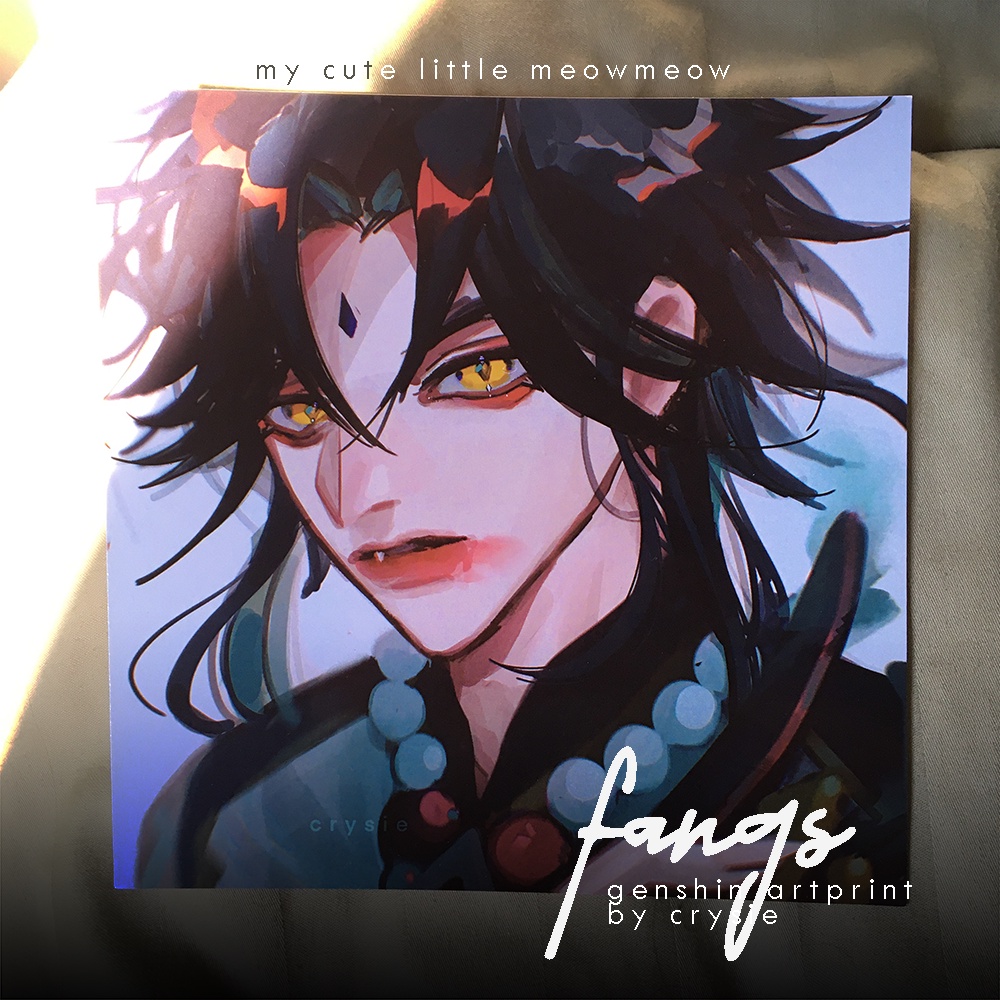 xiao: fangs ┊ genshin artprint by crysie