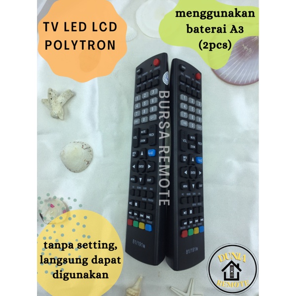 Remot / Remote TV POLYTRON CINEMAX BAZZOKE XCEL LCD LED 81/191 tanpa setting