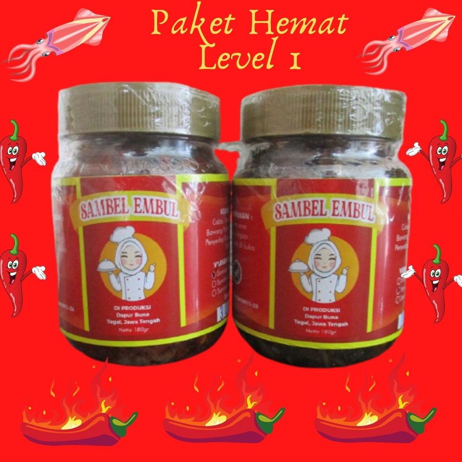 

Sambel Embul-Paket Hemat Level 1 (sambel cum terasi+sambel cumi Ijo)