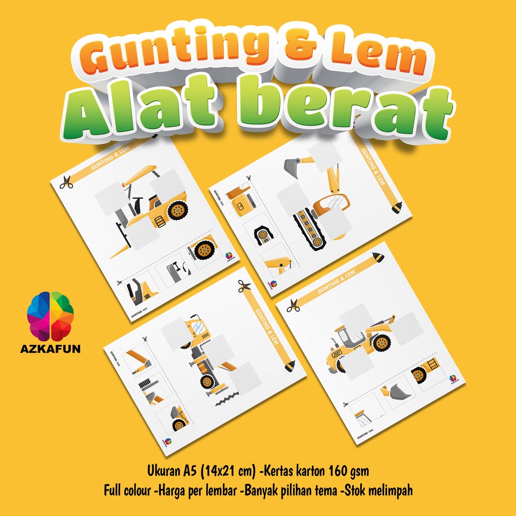 

Lembar aktivitas Gunting dan Lem tema ALAT BERAT - lembar belajar