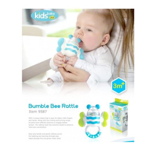 KIDSME Bumble Bee Rattle and Teether Mainan Gigitan Bayi Baby Toys Teething Teether Bayi
