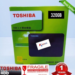 HARDISK EXSTERNAL TOSHIBA CANVIO BASIC 320GB,TRANSFER DATA CEPAT DAN AMAN KOMVETIBEL USB 3.0