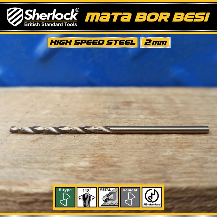 Mata Bor Besi 2 mm / Sherlock JIS Standard High Speed Steel Cobalt (1 Pcs)