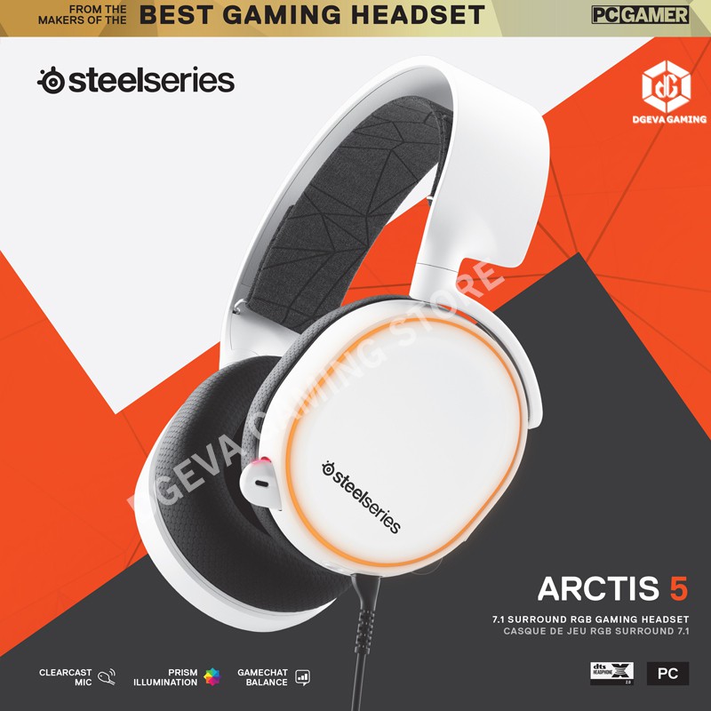 Jual Steelseries Arctis 5 White RGB 7.1 DTS:X Surround Gaming Headset