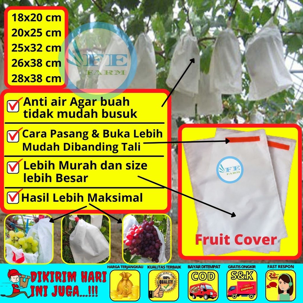 Fruit Cover Pembungkus Buah Brongsong Anggur Kelengkeng Jambu Mangga FEFARM