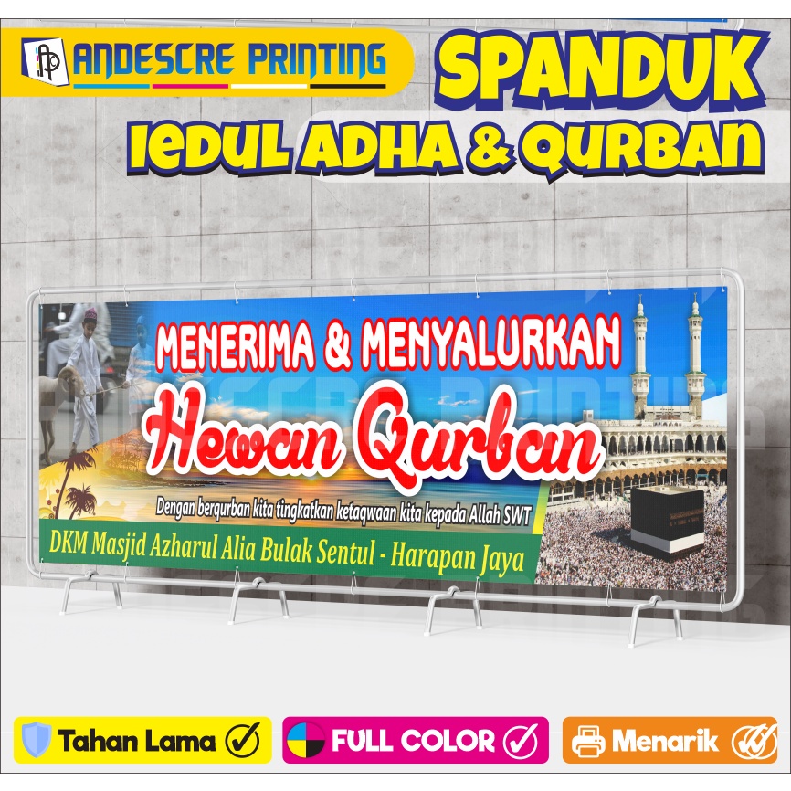 Spanduk Shalat Iedul Adha & Qurban, Desain Menarik, Unik, Ceria dan Aesthetic FREE DESAIN