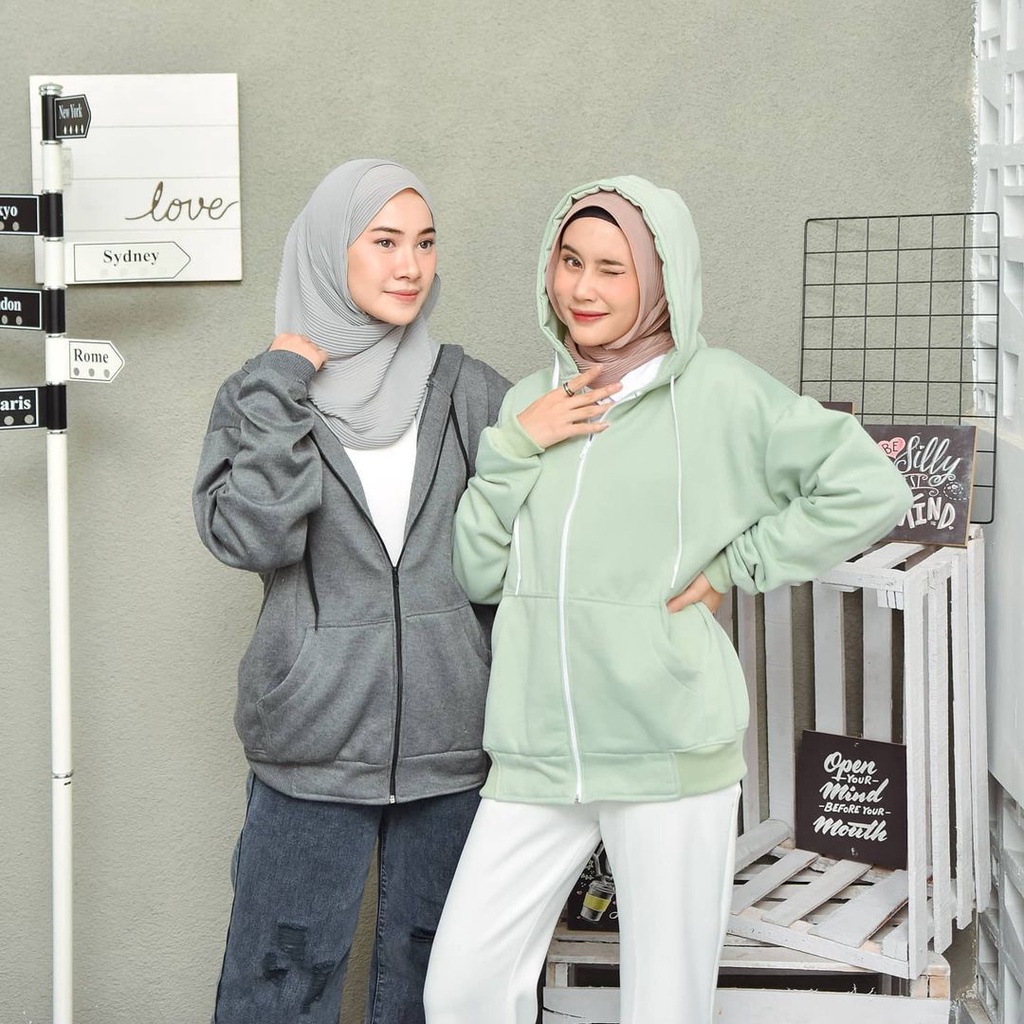 JUMBO Size Sweater Hoodie Zipper Polos || Jaket Sweater Polos Zumbo Size XXl PRIA WANITA