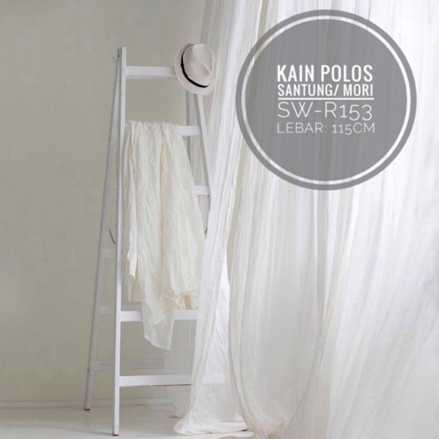 Kain Polos Putih Rayon Santung/ Shantung/ Mori