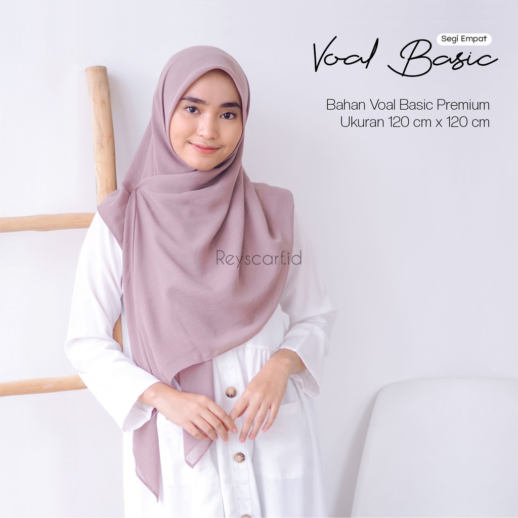 Hijab Segiempat Voal Basic By Reyscarf Bahan Voal Premium Adem Banyak Pilihan Warna Elegant Bisa COD