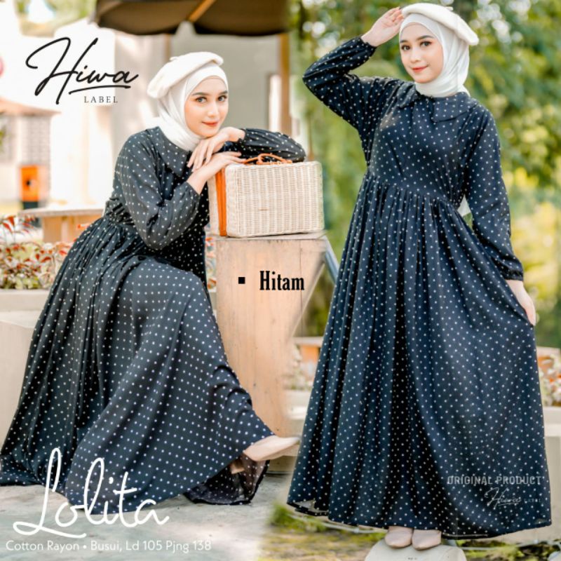 Gamis Dres Polkadot Ori Hiwa LOLITA DRES
