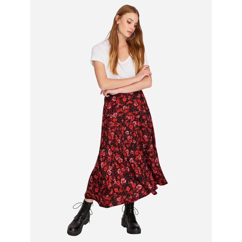 floral mid skirt
