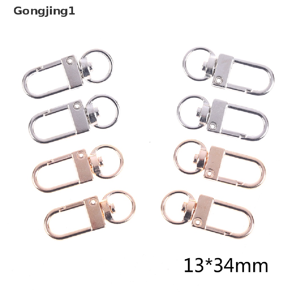 Gongjing1 10pcs Kait Lobster 13x34mm Untuk Membuat Perhiasan Kalung / Gelang DIY