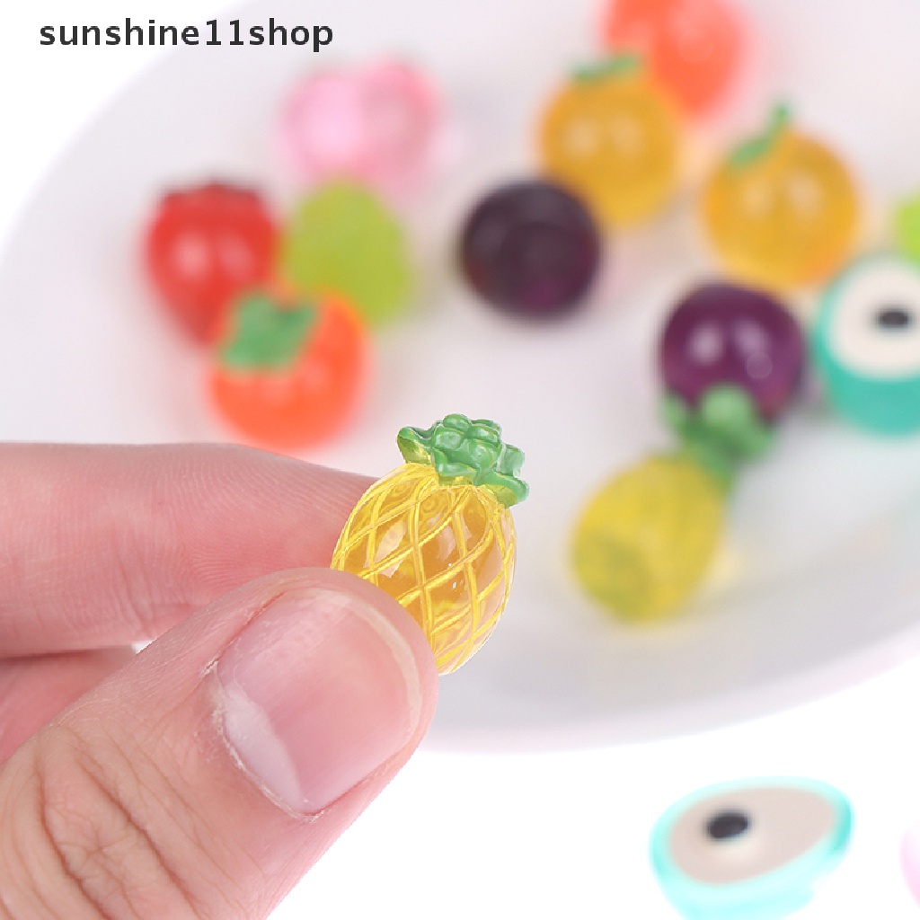 (SHO) 5pcs / Set Mainan Miniatur Buah / Makanan Bahan Resin Skala 1: 12 Untuk Aksesoris Rumah Boneka