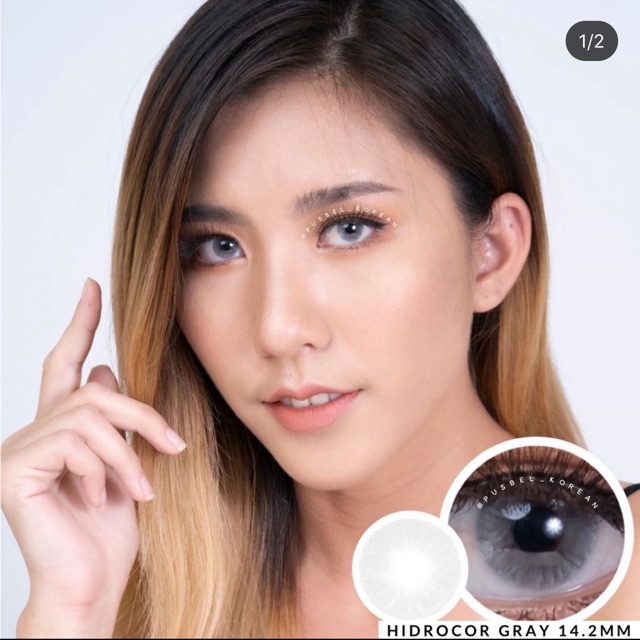 hidrocor gray &amp; brown softlens original korea