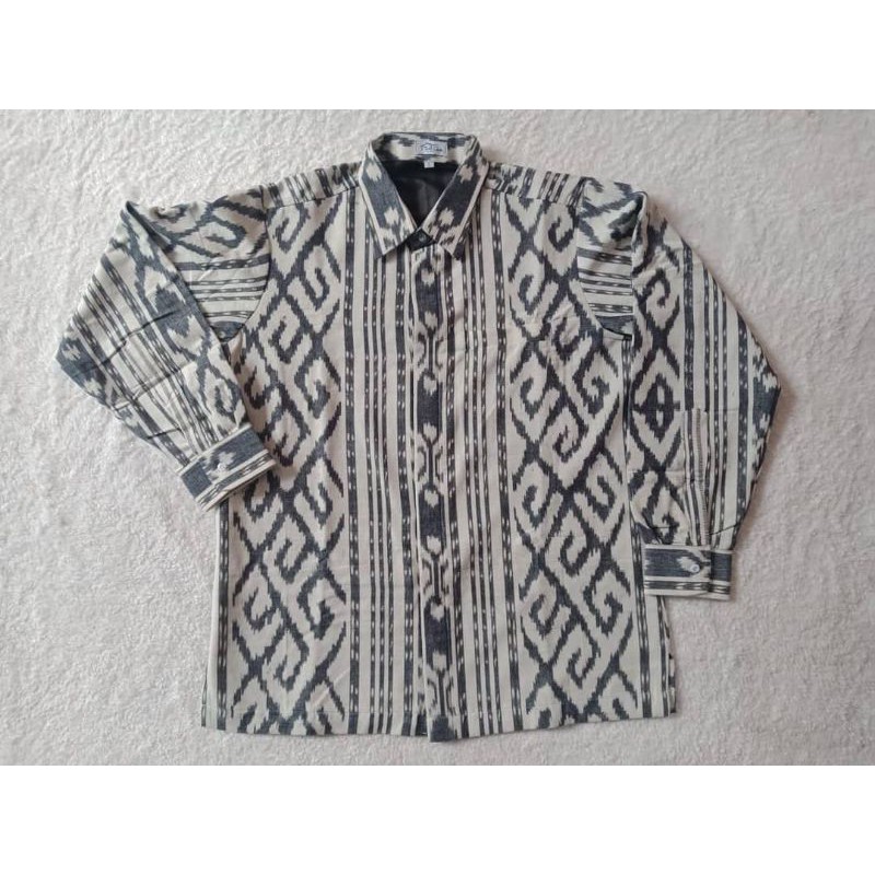 Kemeja Tenun pria baju tenun lengan panjang dan lengan pendek