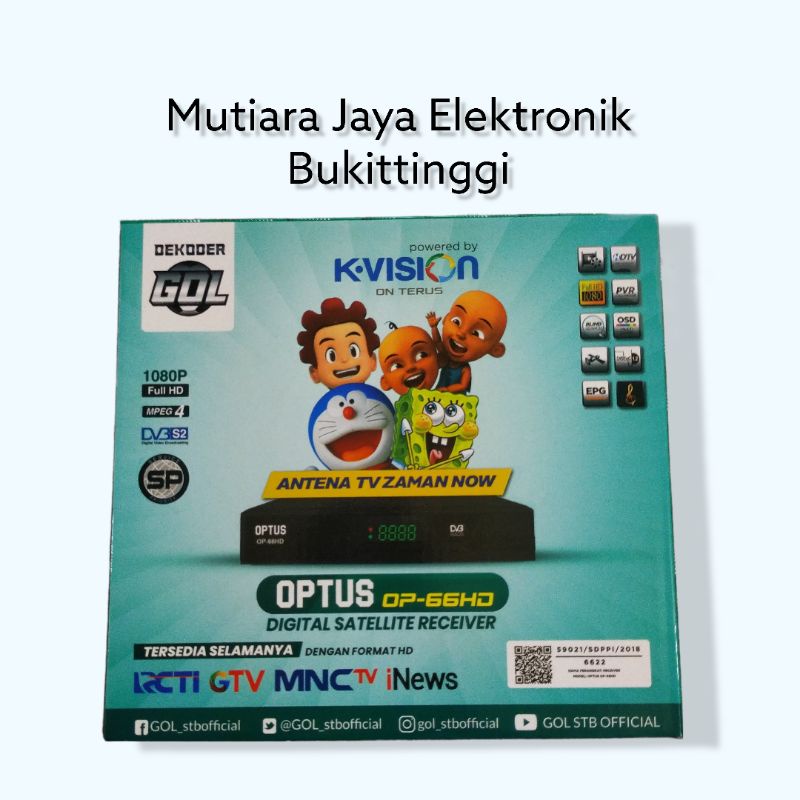 Jual DIGITAL SATELITE RECEIVER KVISION OPTUS OP 66HD / CBand, KU