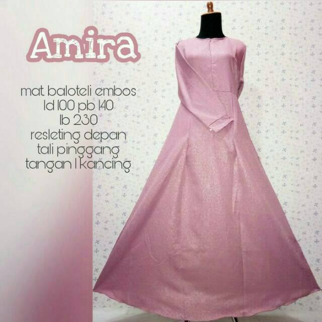 Gamis embos Amira baloteli / kaftan / baju muslim / syari