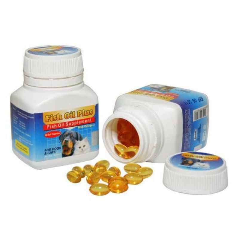 Fish Oil Plus untuk anjing &amp;Kucing. minyak Ikan 1botol isi 60